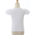 thumbnail image 3 of Nyeemya Kids Girls Soft Cotton Basic T-shirt Summer Round Neck Puff Short Sleeve Solid Color Tee White 1T, 3 of 6