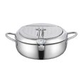 thumbnail image 1 of Deeps Fryer Pot Tempura Frying Pot With Lid 304 Stainless Steel With Temperature Control And Oil Drip Drainer Rack For Kitchen French Fries, 1 of 5