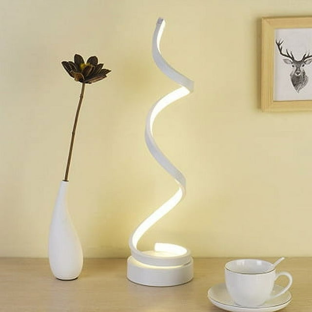 Jinsinto Lampe de Chevet à Spirale LED, Éclairage Table/décoratif pour Chambre Salon (Blanc)