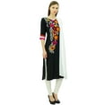 thumbnail image 4 of Atasi Women's Aari Embroidered Black Rayon Salwar Kurta Straight Suit Set-22, 4 of 8
