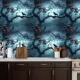thumbnail image 2 of Gothic Peel and Stick Wallpaper Gothic Dark Tree Raven Pink Roses Stormy Sky Wall Mural 17.7in x 9.8ft Self Adhesive Removable Wall Paper Renter Friendly Wallpaper for Bedroom Livingroom, 2 of 8