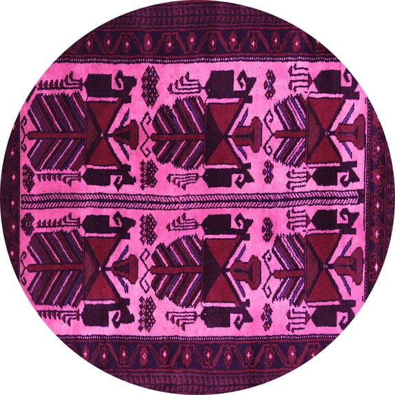 Ahgly Company Indoor Round Persian Pink Traditional Area Rugs, 4' Round