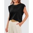 thumbnail image 3 of Coferset Women's Cap Sleeve Tank Top Crew Neck T Shirts Loose Fit Basic Summer Casual Tee Tops, 3 of 6