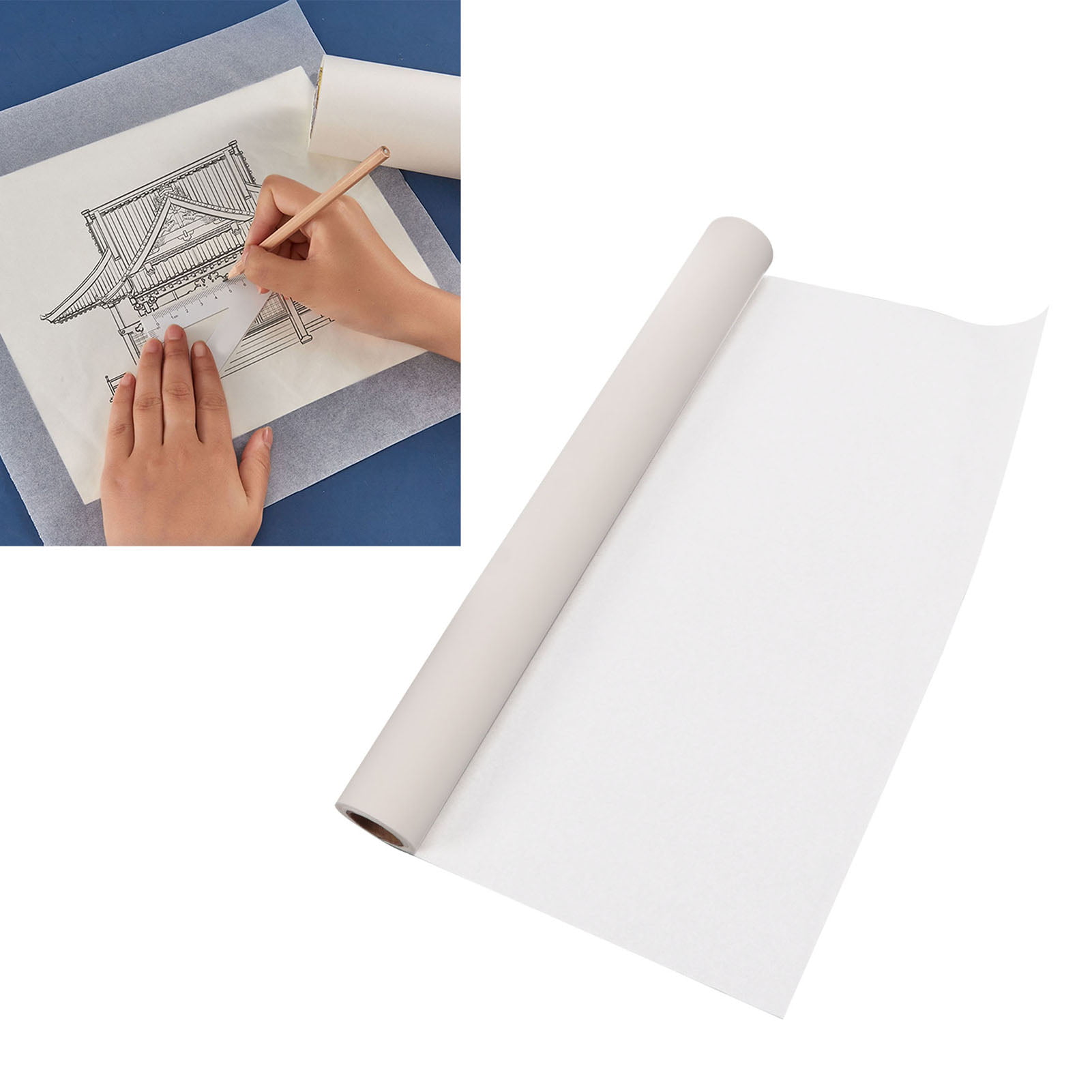 73gsm 83gsm Translucent CAD Tracing Paper For Drawing 18 Inch 24 Inch X 50  Yard