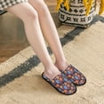 thumbnail image 6 of KLL Leaves Flower Slippers for Women Men House Slip on Indoor Outdoor Bedroom Furry Fleece Lined Ladies Comfy Anti-Skid Rubber Hard Sole-Medium, 6 of 8