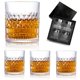 thumbnail image 1 of OPUEW Juego de 4 Vasos para Whisky, con 4 Vasos de Cristal para Whiskey 330ml y Caja de Regalo de Lujo, para Cognac, Vodka, Bourbon y M&aacute;s, Ideal Regalos para Hombre, Papa, Novio, Marido, 1 of 7