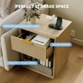 thumbnail image 4 of Fluted Nightstand Set of 2, Bedside Table Built-in Charging Station, Featuring 1 Drawer & Open Storage Space, Metal Handles & Curved Edge Design, Mid Century Modern Night Stand, Bedroom, Living Room, 4 of 7