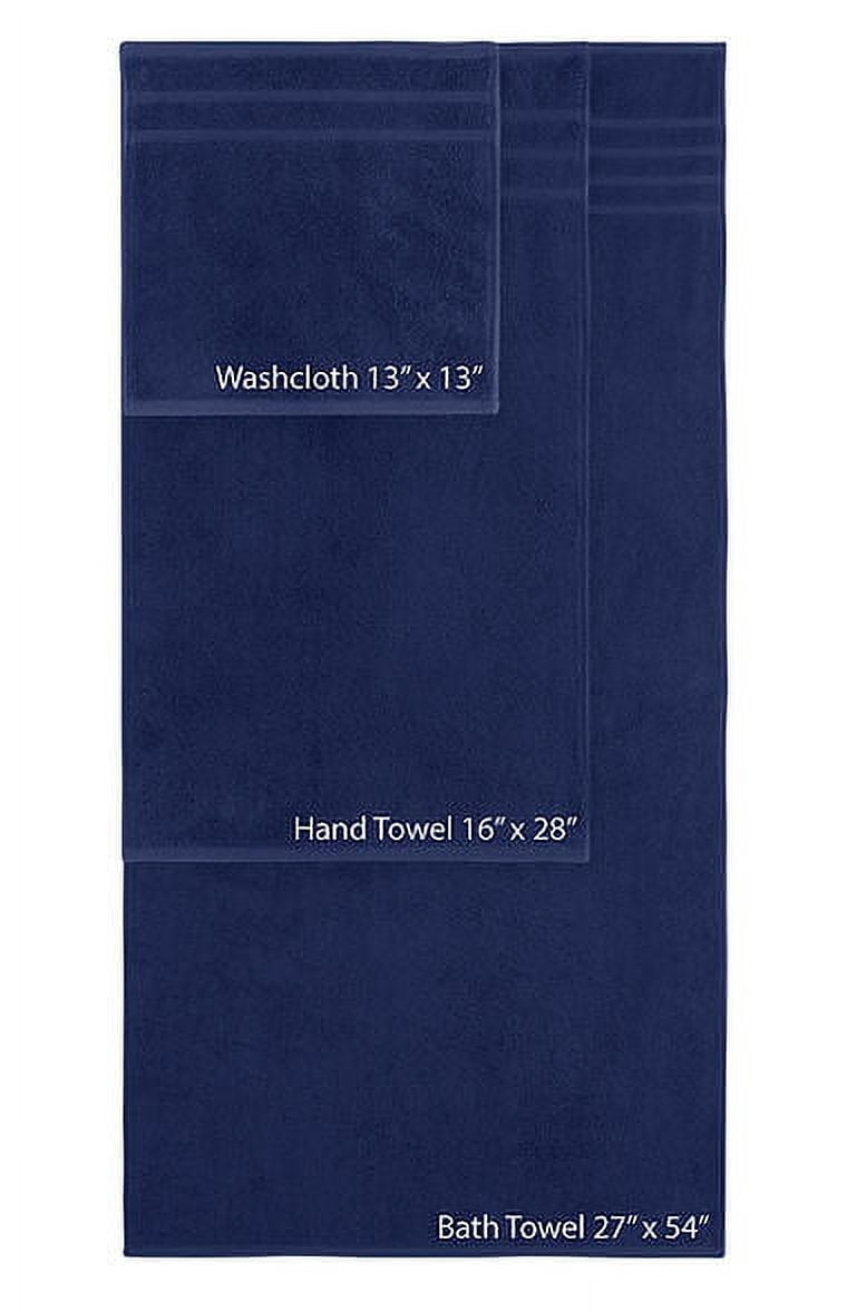 Rosyn Home Hotel Quality 100% Turkish Cotton 6 Piece Bath Towel Set Dark Blue