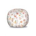 thumbnail image 1 of Botanical Storage Toy Bag Chair, Doodle Tulip Flowers Poppy and Peonies Girly Flora Cartoon, Stuffed Animal Organizer Washable Bag, Small Size, Salmon Mint Green, by Ambesonne, 1 of 3