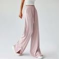 thumbnail image 2 of Lounge Pants Women Wide Leg Pants Women's Casual High Waist Loose Fit Straight Leg Pants With Side Slits For Everyday Wear And Outdoor Activities Comfortable Summer Fall Trousers, 2 of 8