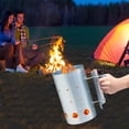 thumbnail image 5 of Heavy Duty Charcoal Chimney Starter for BBQ Grill – Rapid Fire Starter for Charcoal, Briquettes & Coal – Compact Easy to Use Chimney Lighter for Outdoor Grilling, Camping Barbecue Accessories, 5 of 6
