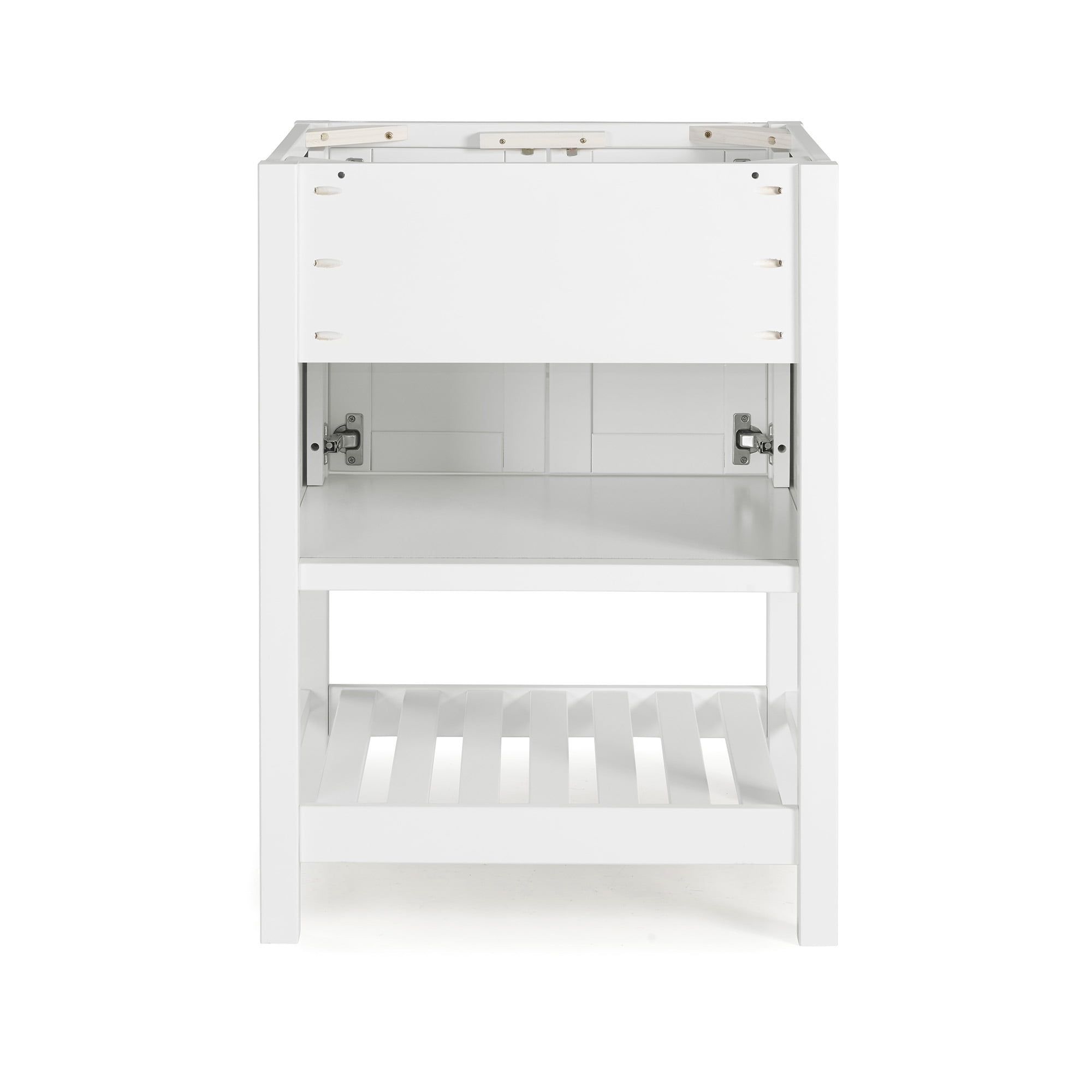 Alaterre Furniture 24in Wood Bathroom Vanity with Soft-Close Doors, White