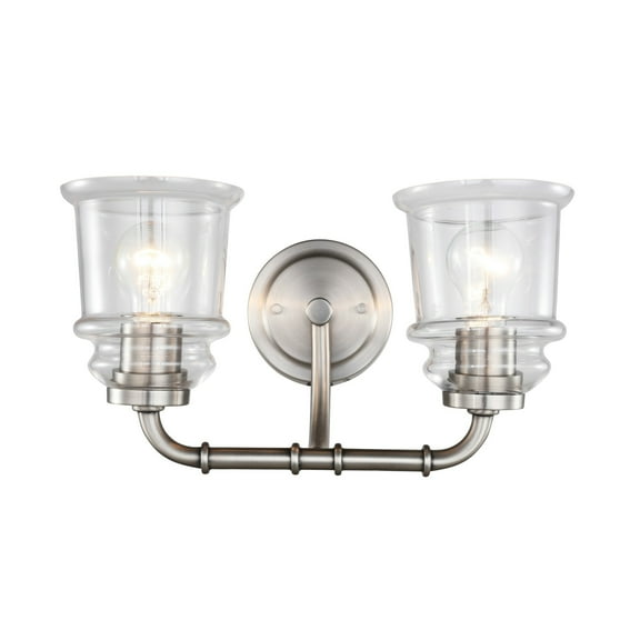Woodbridge Lighting Elliot 2-Light Metal Bath in Antique Nickel