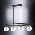 thumbnail image 4 of Luxury Utilitarian Indoor Chandelier, 10.00''H x 40.00''W, with Industrial Style Elements, Mid-Century Modern Design, Black Bronze Finish and Clear Glass, UQL4030, 4 of 8