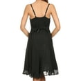 thumbnail image 2 of Sakkas Stonewashed Rayon Adjustable Spaghetti Straps Mid Length Dress - Black - S/M, 2 of 6