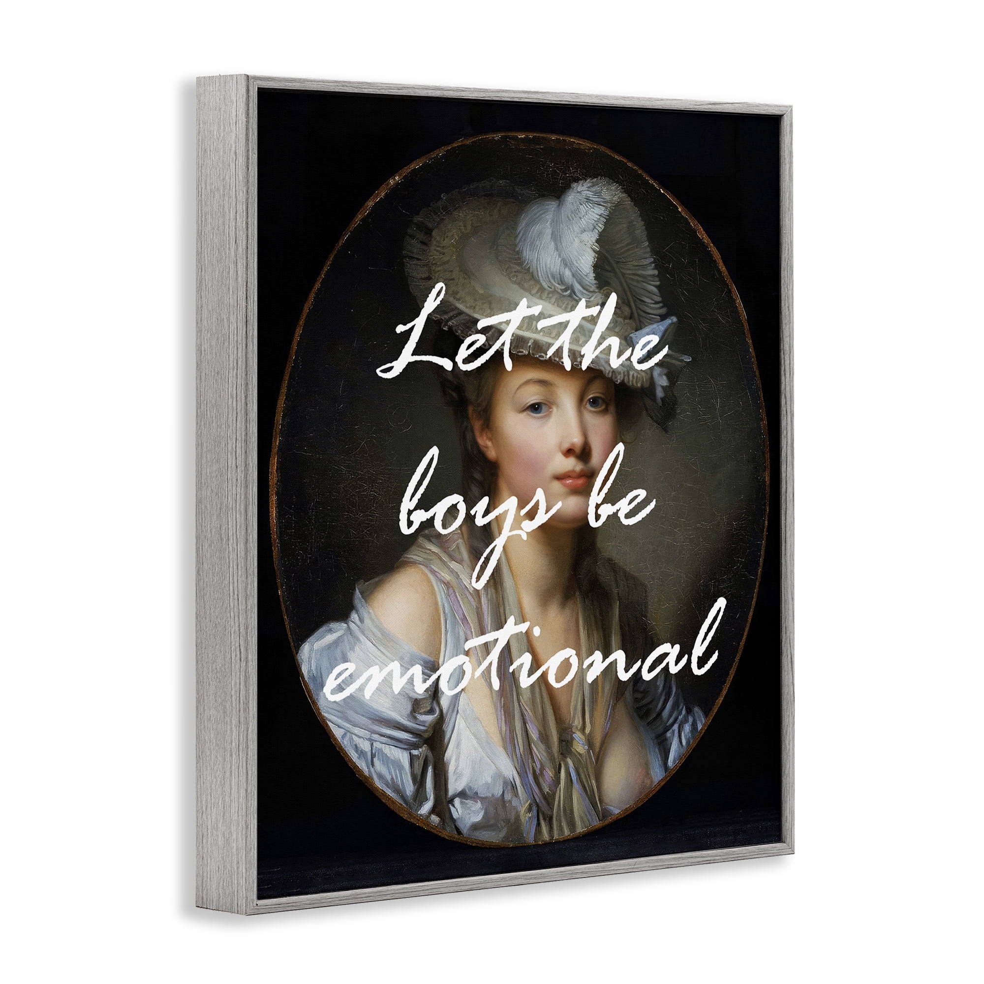 Stupell Industries Let The Boys Be Emotional Gray Framed Giclee Art, design by Tina LeCour