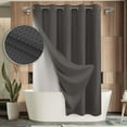 thumbnail image 1 of Barossa Design Hotel Grade Shower Curtain with Snap-in Liner Waffle Weave- Machine Washable, 71" x 74", Graphic Gray, 1 of 6