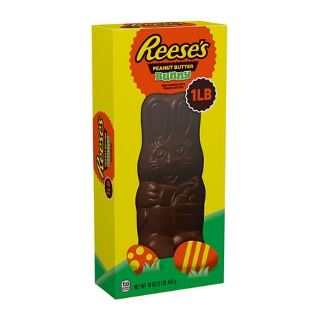 REESE'S, Milk Chocolate Peanut Butter Bunny, Easter Candy, 16 oz, Gift Box