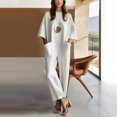 thumbnail image 6 of AUNVITO Women's Casual Jumpsuit with Round Neck Short Sleeve and Pocket for Everyday Comfort, 6 of 9