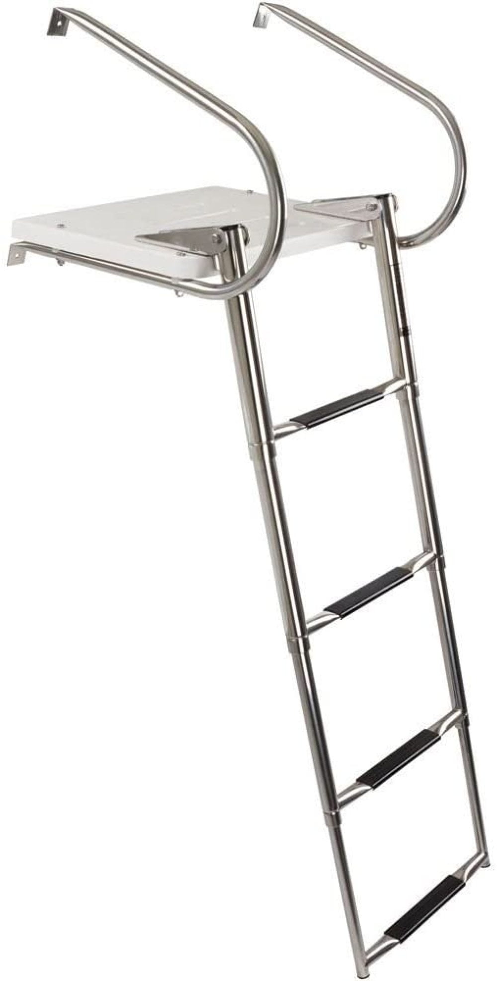 3Step Telescoping Boat Ladder with Swim Platform & Handrails