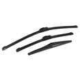 thumbnail image 1 of Unique Bargains 3 Pcs 24' 17' 12' Front Rear Windshield Wiper Blade Set Fit for Toyota RAV4 with J / U Hook Black, 1 of 6
