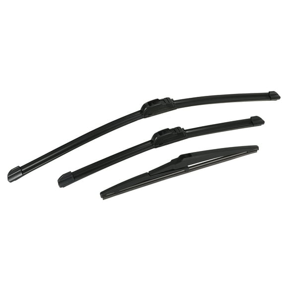 Unique Bargains 3 Pcs 24' 17' 12' Front Rear Windshield Wiper Blade Set Fit for Toyota RAV4 with J / U Hook Black
