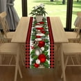thumbnail image 4 of 1pc, Linen Table Runner, Red And Black Buffalo Check Plaid Christmas Table Runner, Long Seasonal Winter Christmas Xmas Holiday Farmhouse Style Table Decoration, Christmas Decor, Gift, 4 of 5