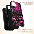 thumbnail image 4 of Gothic Skull Phone Case with Pink Moon, Horror Graveyard Aesthetic Protective Cover, Spooky Halloween Creepy Goth Case for iPhone 16 15 14 13 12 11 Pro Max Mini Plus, 4 of 6