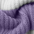 thumbnail image 4 of Women's Striped Sweater Color Block Long Sleeve Round Neck Knit Pullover Purple L, 4 of 8