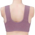 thumbnail image 3 of Gymayou Women Plus Size Front Snap Wireless Bra Thin Cotton Beauty Back Wide Vest Straps For Elderly Mature Ladies Purple 38, 3 of 7
