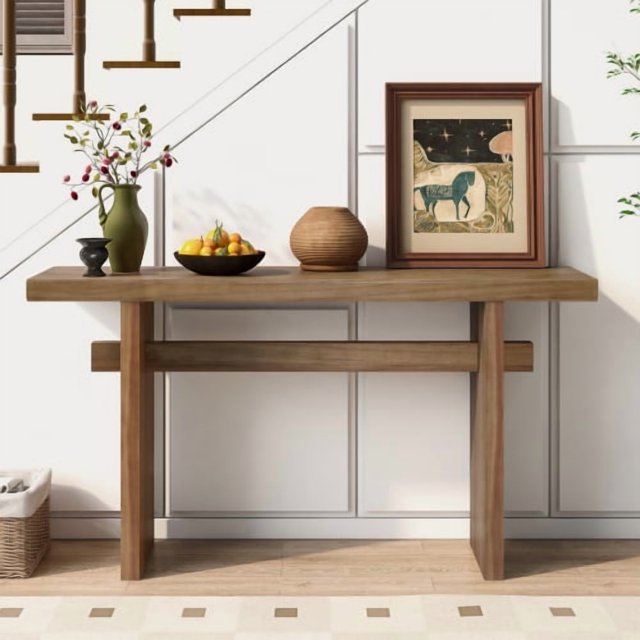 Wood Console Table for Entryway Long Sofa Table Rectangular Narrow Farmhouse Entryway Table for Entrance, Hallway, Living Room