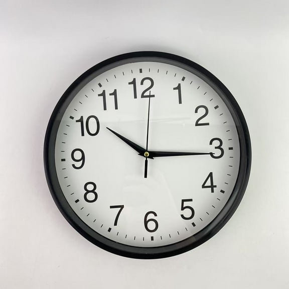 Cuckoopro Clocks,Wall Clock Bulk Large Silent Battery Operated Classroom Clocks Quartz Analog Non Ticking Wall Clocks Round (Black,12 Inch)