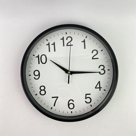 Cuckoopro Clocks,Wall Clock Bulk Large Silent Battery Operated Classroom Clocks Quartz Analog Non Ticking Wall Clocks Round (Black,12 Inch)