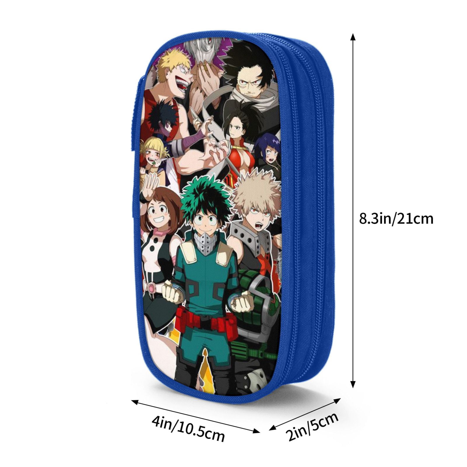My Hero Academia Pencil Case Large Capacity Pencil Pouch Pen Bag Office Stationery Organizer Travel Makeup Bag Blue