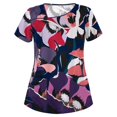 thumbnail image 1 of Snoarin Hauts de Travail d'Été Grande Taille pour Femmes Mode Manches Courtes Col Hauts Blouse d'Uniforme de Travail Chemise Uniformes de Travail pour Femmes en Liquidation, 1 of 3