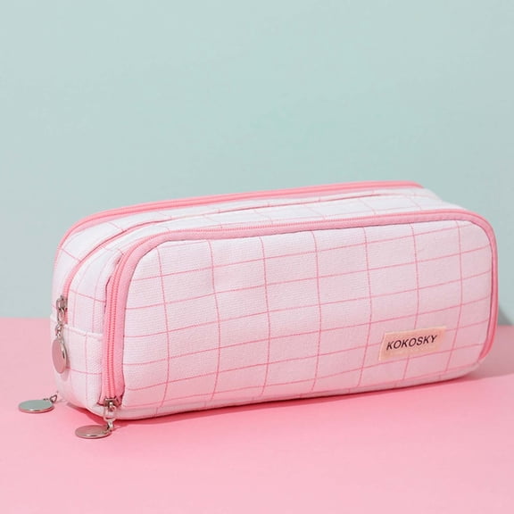 Kyusrd Multi-Layer Cloth Pencil Case,Large Capacity Zipper Stationery Organizer Pouch with Japanese Korean Style,Ideal for Travel