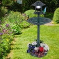 thumbnail image 2 of Costway 3-In-1 Pedestal Bird Bath with Solar Light with Bird Feeder & Flower Planter Bronze, 2 of 10