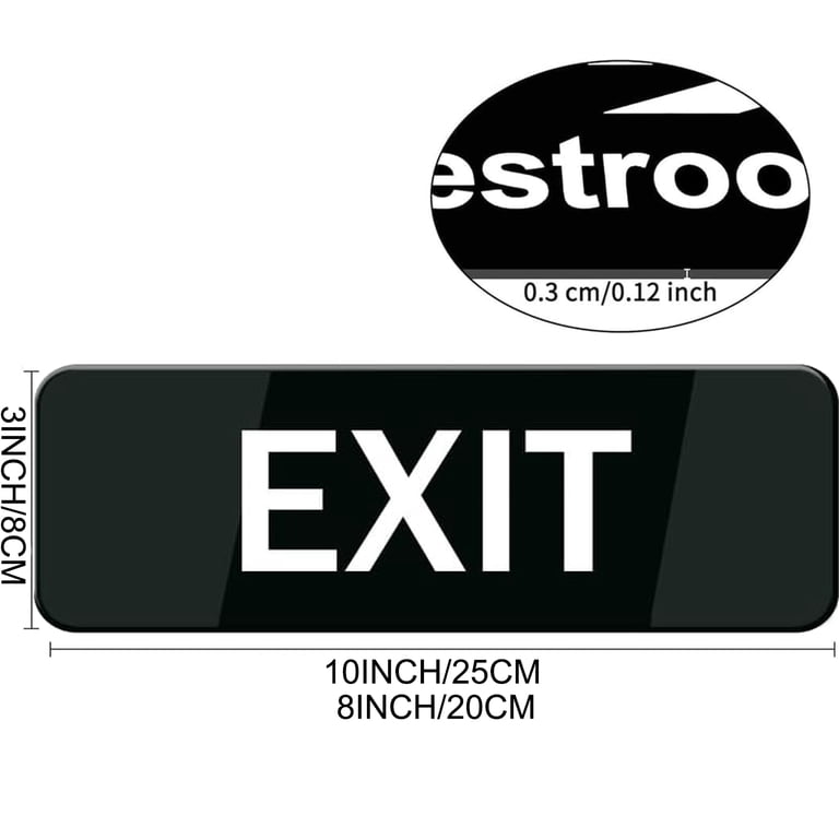 Acrylic Plastic Signs 3x8 Inch Restroom Sign Rounded Corners Long ...
