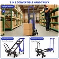 thumbnail image 5 of Veeboto 1000lbs Hand Truck Dolly Cart, 3-in-1 Heavy-Duty Industrial Aluminum Folding Stair Climbing Cart with Solid Wheels for Moving, Travel, Office Use, Blue, 5 of 5