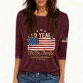 thumbnail image 4 of Women's T-Shirts America 250 Patriotic Flag Print Crew Neck 3/4 Sleeve 1776–2026 Anniversary Top, 4 of 4