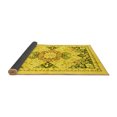 thumbnail image 2 of Ahgly Company Indoor Round Abstract Yellow Modern Area Rugs, 7' Round, 2 of 4