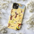 thumbnail image 5 of Curious Monkey Animal Friends Phone Case – Yellow Gingham Background with Party, Giraffe & Bunny, Cover for iPhone 11/12/13/14/15/16 Mini Pro Max Plus, 5 of 6