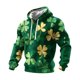 thumbnail image 1 of Ceisia Men's St. Patrick's Day Graphic Hoodie Casual Pullover | Green Gold Clover Print Relaxed Fit Drawstring Hooded Top For Daily Wear Gifts, 1 of 2