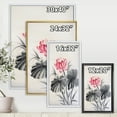thumbnail image 3 of Two Monochrome Leaves With Lotus Flower 30 in x 40 in Framed Painting Canvas Art Print, by Designart, 3 of 5