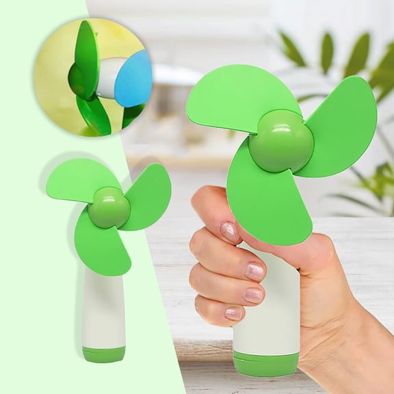 YZZZJZQL Portable Handheld Fan Personal Fan Battery Soft Foam Blades Powered for Home Desk Camping Travel Essentials Green