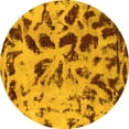 thumbnail image 1 of Ahgly Company Indoor Round Abstract Yellow Modern Area Rugs, 5' Round, 1 of 4