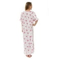 thumbnail image 3 of Women's Floral Knit Victorian Robe Nightgown, Short Sleeved Pink Floral, 3 of 3