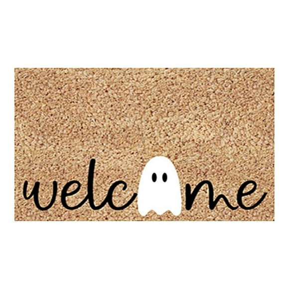 Tapete Entrada Fibra Coco Welcome Fantasma 40X60 Cm