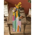 thumbnail image 5 of Contemporary Geometric Table Runner 48 Inches, Color Block Striped Abstract Bed Runner Dresser Scarves Tabletop for Indoor Outdoor Parties/Ceremony/Banquet, 13" x 48", 5 of 8