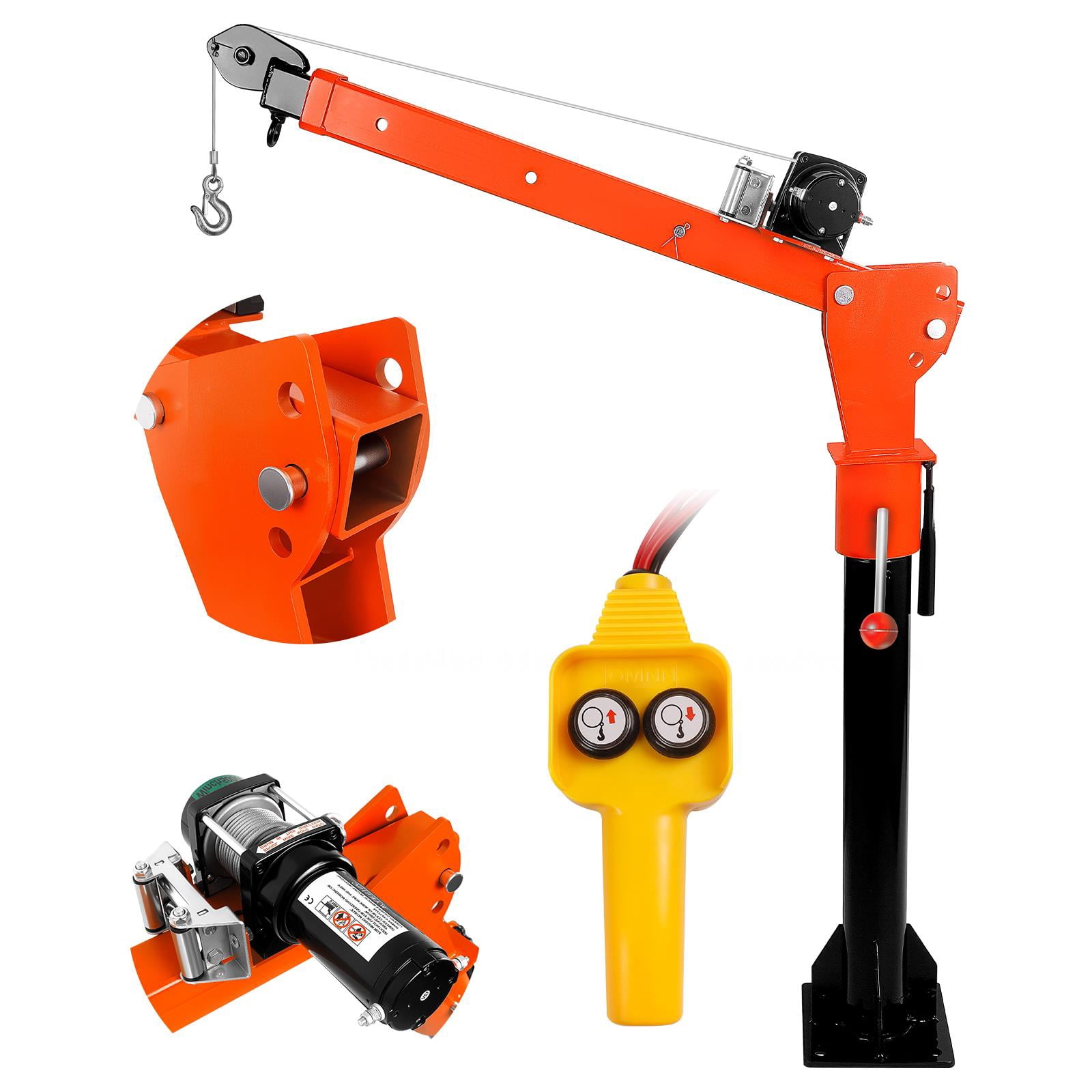 1100Lbs Load Truck Mounted Crane, Pickup Truck Crane, Heavy-Duty Lift Crane with Extendable Arm for Warehouse Lifting, Pickup Truck Loading